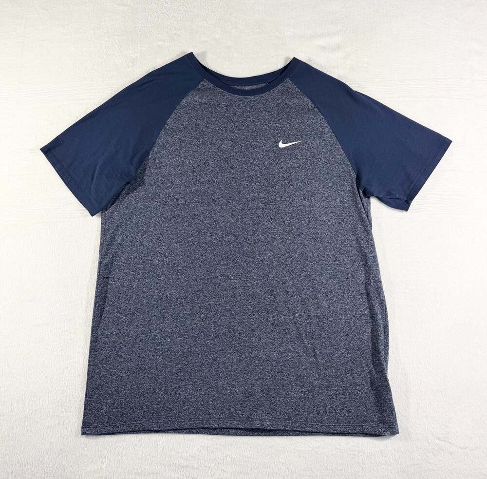 Nike Athletic Cut Raglan T-Shirt Navy Heather XL